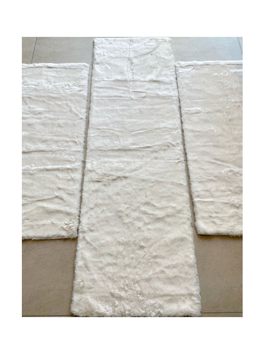 Newplan Puffy Anti-slip Rug Rectangular Shaggy Furry T-FC1 Ivory