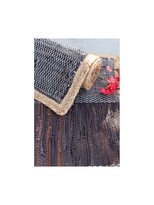 InTheBox Dark Rug Rectangular Summer from Jute Black