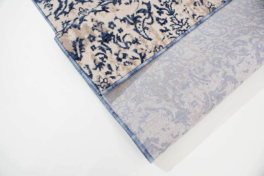 Madi 5896 Teppich Rechteckig Synthetisch,Polyester/Cotton/Leather Beige / Navy
