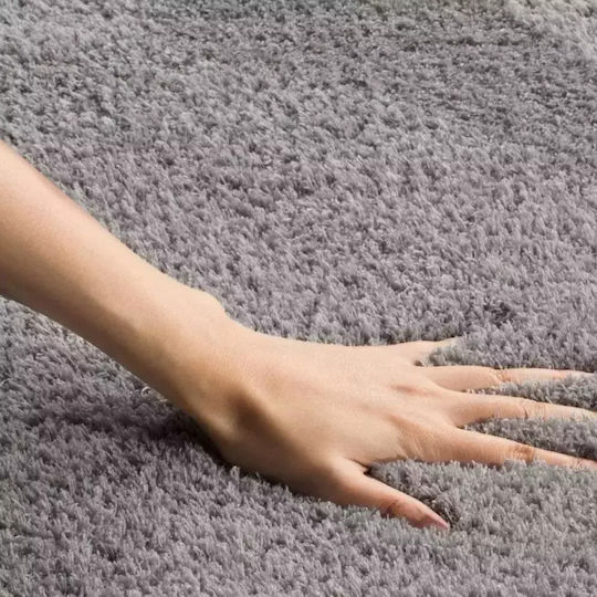 Saray Home Velvet Χαλί Ορθογώνιο Shaggy Ανοιχτό Γκρι 160x230cm
