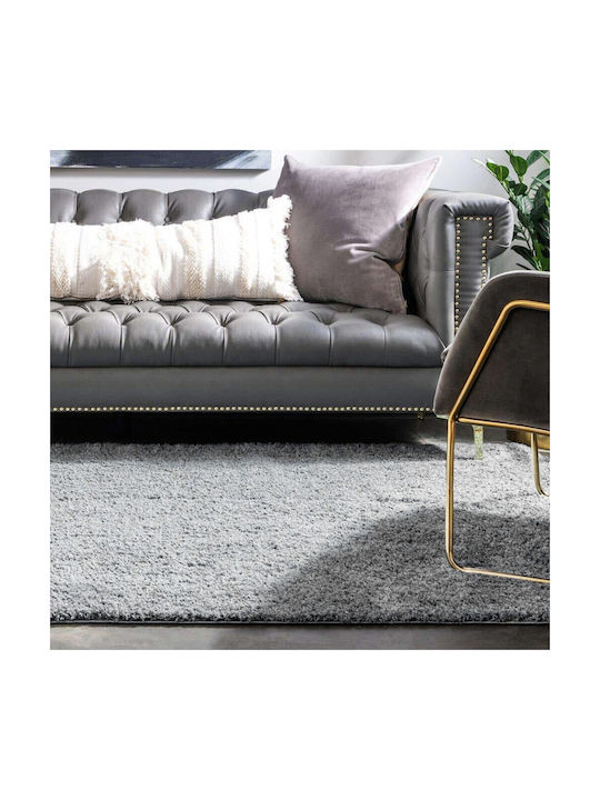 Saray Home Velvet Covor Rectangular Shaggy Gri deschis