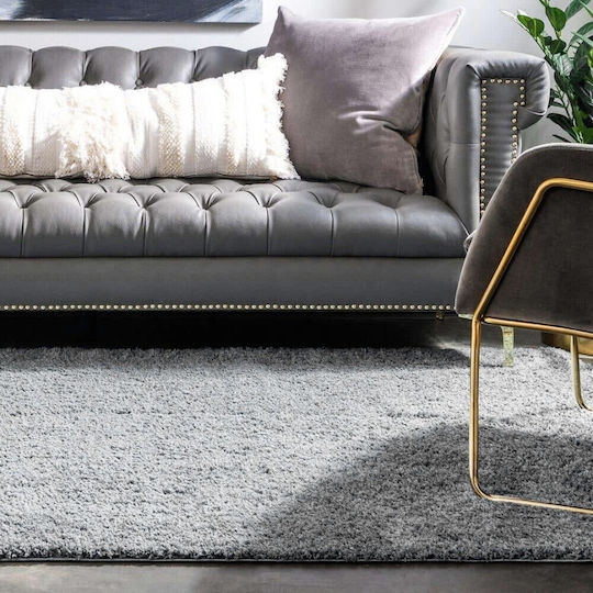 Saray Home Velvet Χαλί Ορθογώνιο Shaggy Ανοιχτό Γκρι 160x230cm