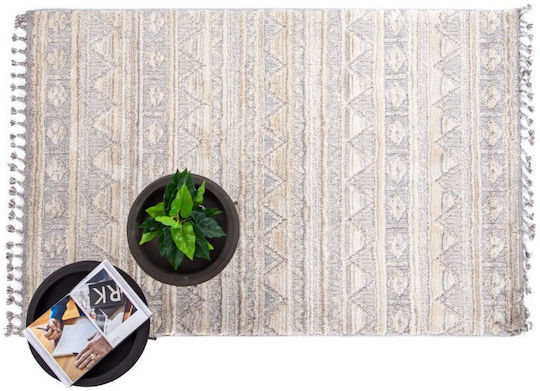Royal Carpet La Casa 725A Rug Rectangular with Fringes White / Light Gray
