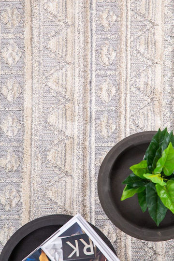 Royal Carpet La Casa 725A Rug Rectangular with Fringes White / Light Gray