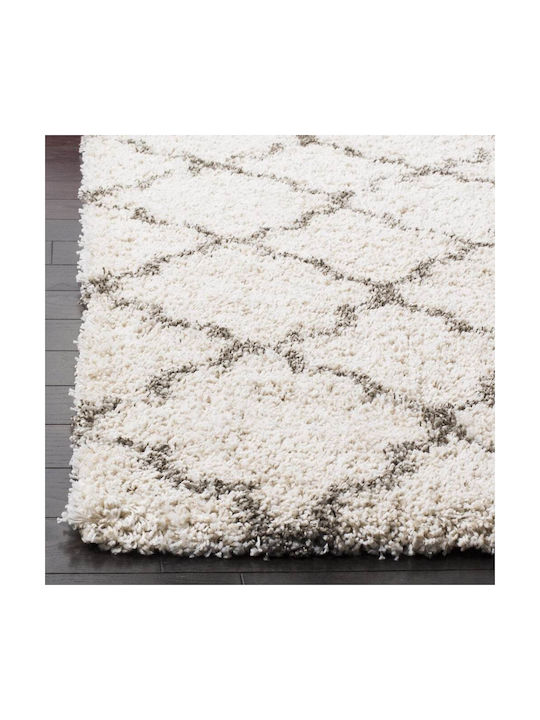 Saray Home Moroccan Teppich Rechteckig Zottelig Synthetisch,Polyester/Cotton/Leather Beige / Grey