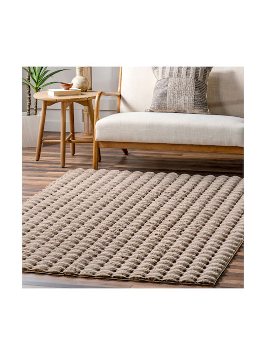 Saray Home Solid Design Противоплъзгащо Килим Правоъгълена Shaggy Furry Кафява мока