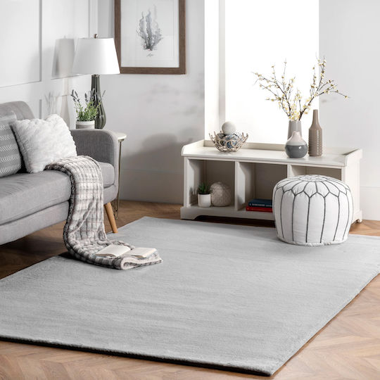 Saray Home Solid Anti-slip Rug Rectangular Shaggy Furry Gray