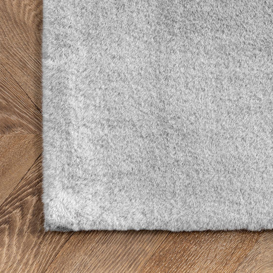Saray Home Solid Anti-slip Rug Rectangular Shaggy Furry Gray