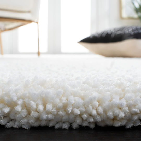 Saray Home Teppich Rechteckig Zottelig Synthetisch,Polyester/Cotton/Leather Ivory Coast