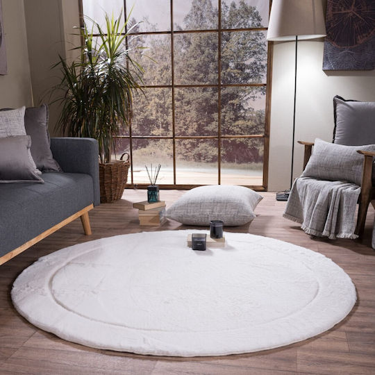 Teoran Floor Rutschfest Teppich Rund Synthetisch,Polyester/Cotton/Leather 01 Rotunda