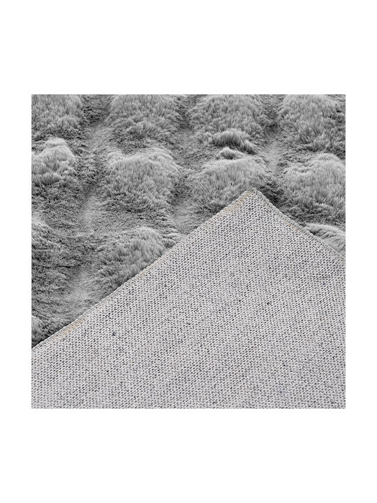 Beauty Home Non-slip Rectangular Shaggy Gray Living Room Rug 67x140cm 9649-67X140-GRAY