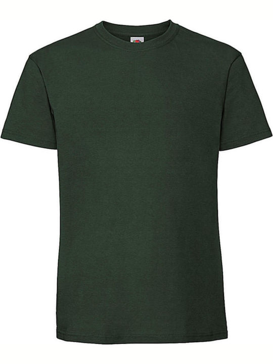 Fruit of the Loom Ringspun Premium T Ανδρικό Διαφημιστικό T-shirt Κοντομάνικο Bottle Green