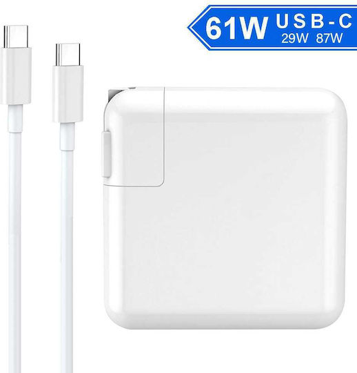 USB-C Φορτιστής Laptop 67W για Apple με Αποσπώμενο Καλώδιο Τροφοδοσίας