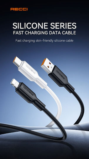 Recci Regular la Cablu Lightning 30W Negru 1.2m (RS46CL)