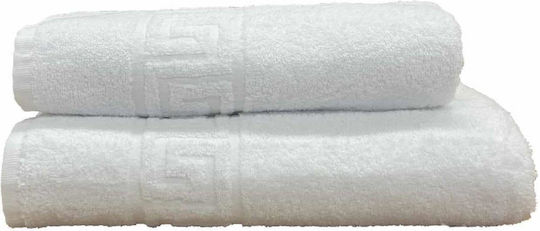 Linea Home Hotelhandtuch Gesicht 90x50cm Weiß Meander