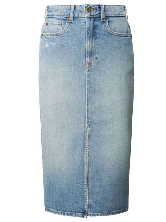 Denim Hoch tailliert Midi Rock Denim