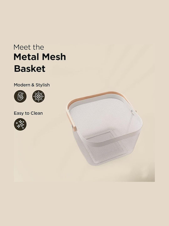 Organizer Für Die Küchenspüle Aus Metall Weiß 21.5x21.5x16.5cm
