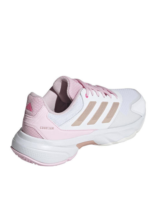 adidas Courtjam Control 3 Ftwr Γυναικεία Παπούτσια Τένις Λευκά