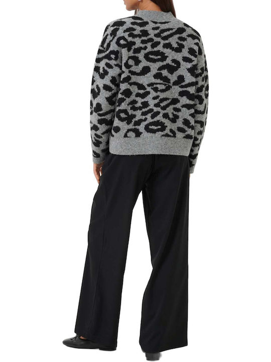 Women's Sweater Animal Print Gray