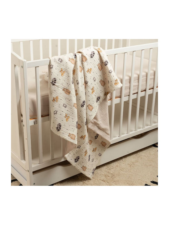 Kidizi Decke Wickeltücher für Kinderzimmer Baumwolle Beige 100x100cm