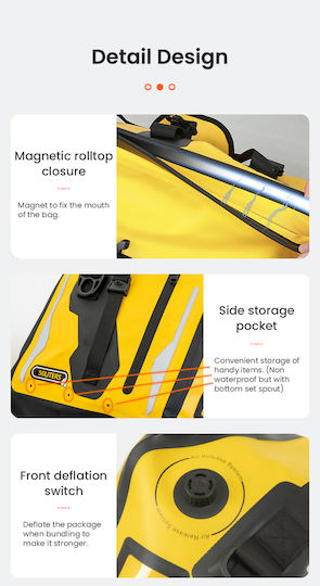 Loboo Waterproof Motorcycle Tail Bag 90lt Yellow
