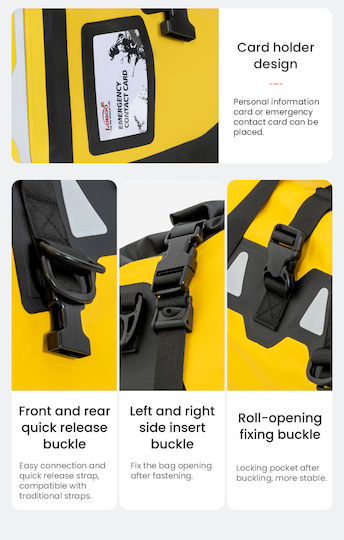 Loboo Waterproof Motorcycle Tail Bag 40lt Yellow
