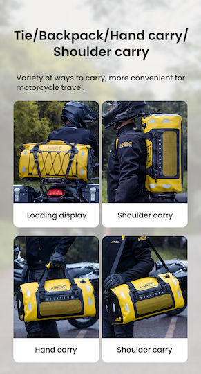 Loboo Waterproof Motorcycle Tail Bag 80lt Yellow