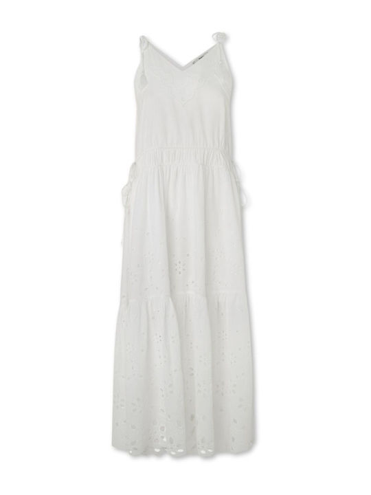 Pepe Jeans Φόρεμα Καλοκαιρινό Dusana Pl953480 Λευκό Regular Fit Φόρεμα Καλοκαιρινό Pepe Jeans