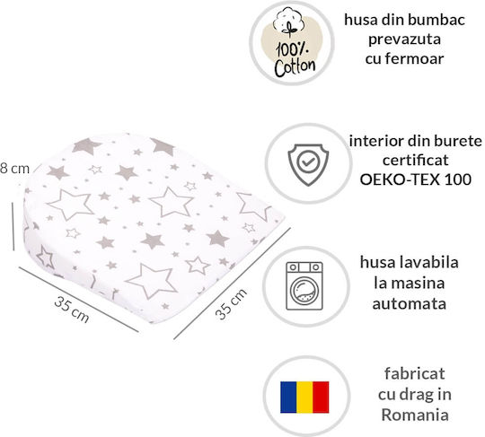 Kidizi Pernă pentru bebeluși pentru întoarcerea pe spate Galaxy Grey 35x35buc