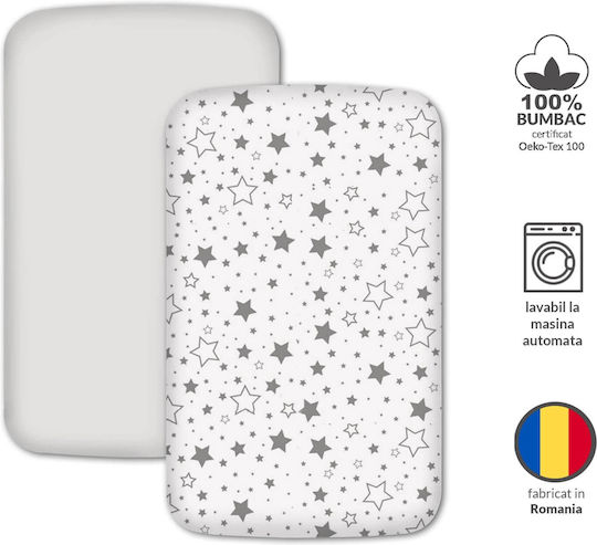 Kidizi Baby Sheets Set Crib Cotton Fitted Gray 90x50cm 2pcs