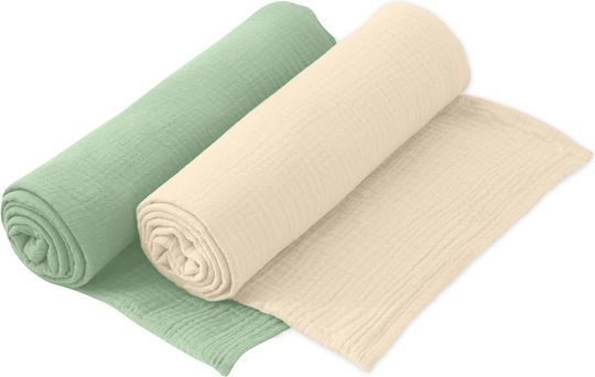 Kidizi Swaddle Blanket Verde 100x100εκ. 2buc
