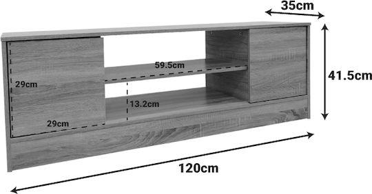 Sasa Oak-Anthracite M120xL35xH41.5cm