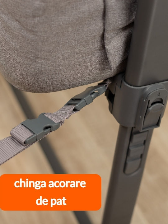 Kidizi Cradle-Park with Mattress and Wheels Gray
