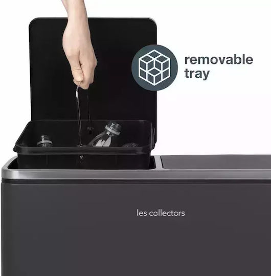 Les Collectors Coș De Gunoi Din Oțel Inoxidabil Cu Pedală Gri 30lt