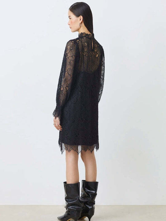 Mini Abendkleid Mit Spitze Schwarz