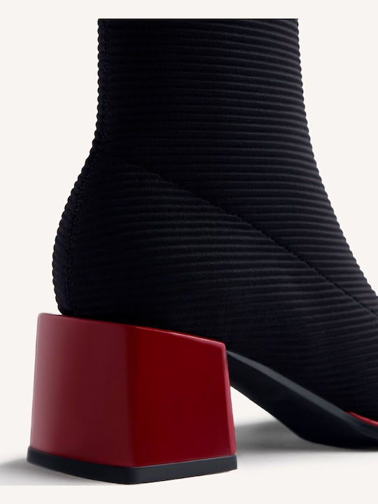 Ghete Dama Ankle Boots cu Toc Mediu Negre