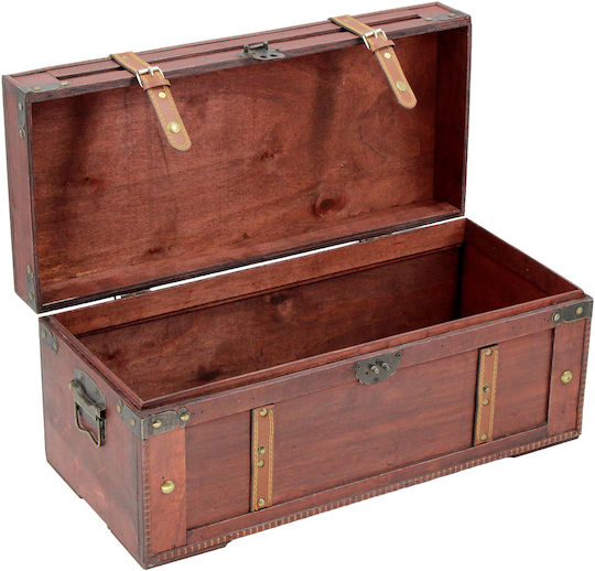 Keskor Wooden Decorative Trunk Brown 56x25x25cm