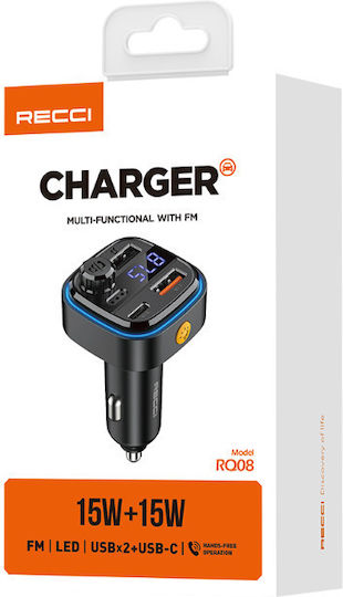 Recci FM Car Transmitter with Bluetooth / USB