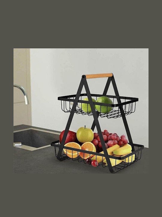 Obstschale Metallisch 2 Niveaus Schwarz