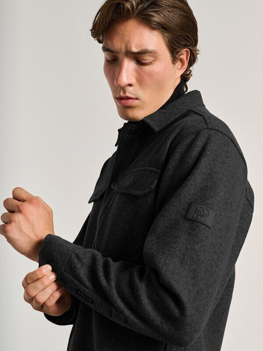 Marlon Дълъг Ръкав Overshirt Черен