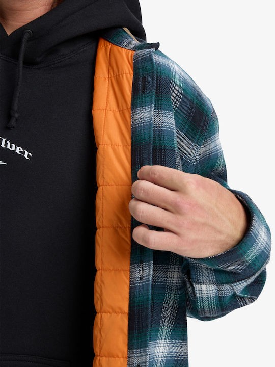 Mercury Long-sleeved Flannel Shirt in Wide Line Checked Blue
