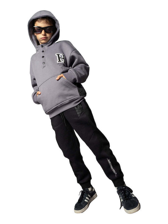 Kids Sweatshirt with Hood and Pockets Anthracite