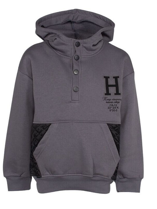 Kids Sweatshirt with Hood and Pockets Anthracite