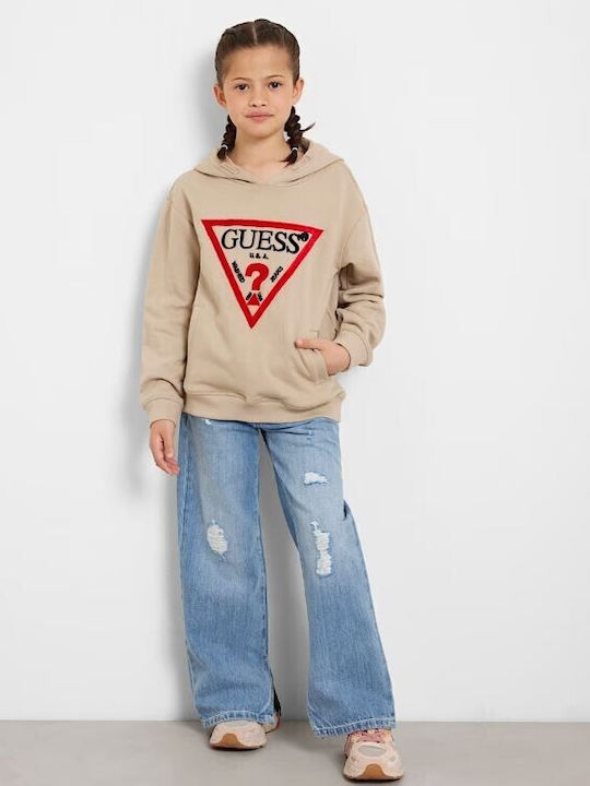 Kids Sweatshirt with Hood and Pockets Gold