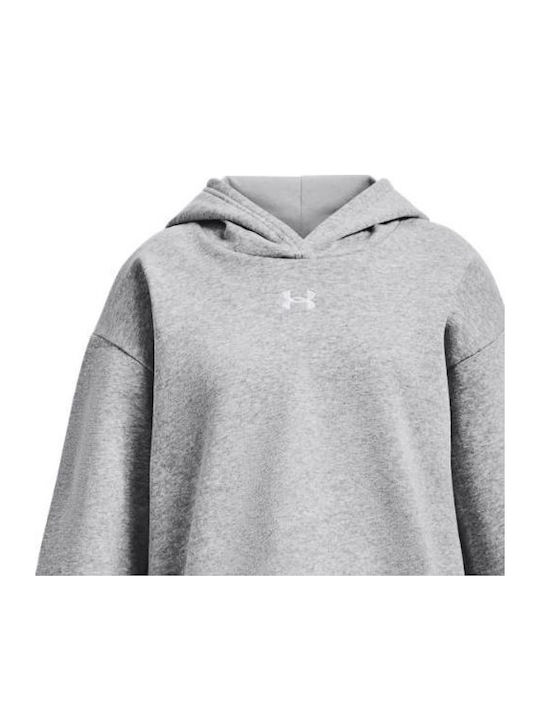 Under Armour Fleece Kids Sweatshirt with Hood and Pockets Gray Rival