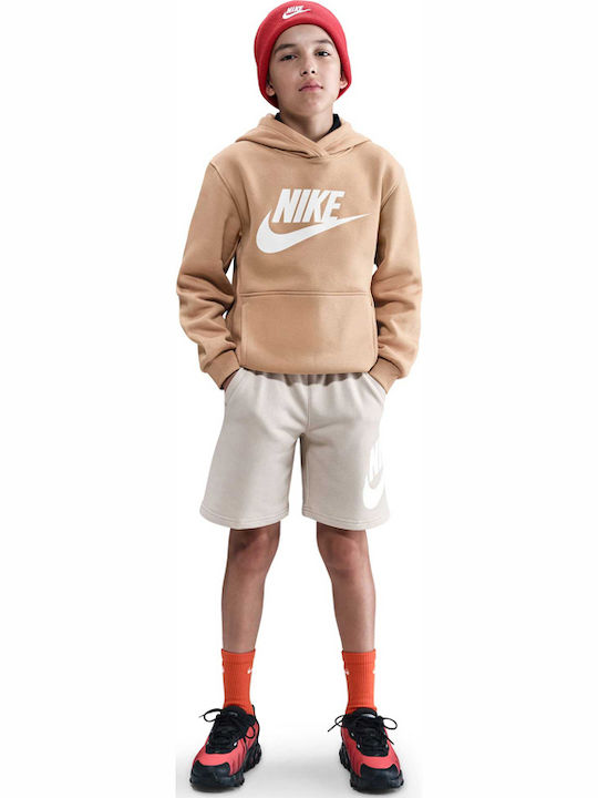 Kids Sweatshirt with Hood and Pockets Beige Sportswear Club