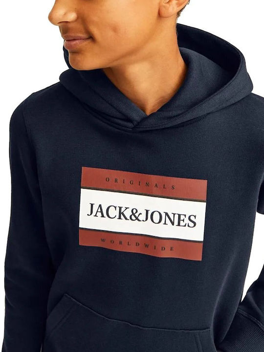 Kids Sweatshirt with Hood and Pockets Navy Blue
