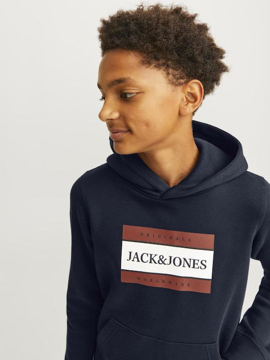 Kids Sweatshirt with Hood and Pockets Navy Blue
