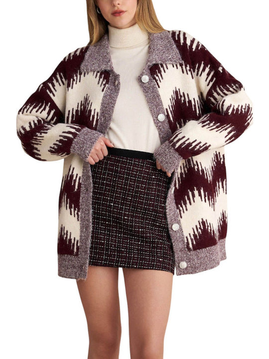 Women's Vest with Buttons Oxblood