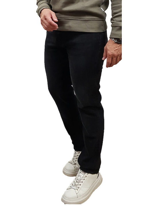 Trousers in Slim Fit Washed Black